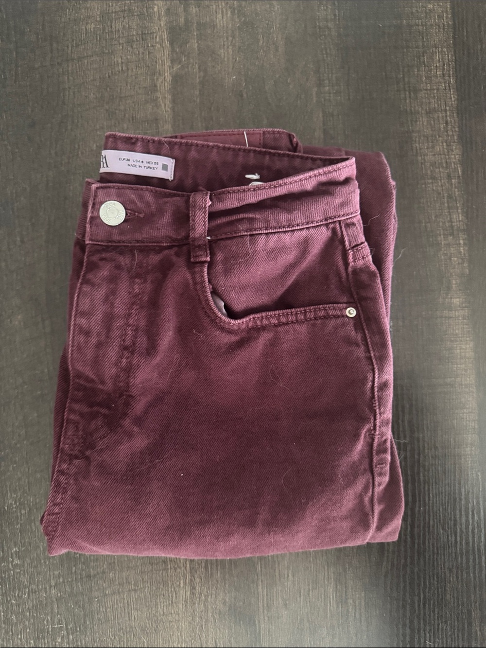 Zara Burgundy Mom Jeans